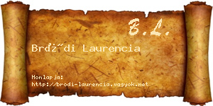 Bródi Laurencia névjegykártya